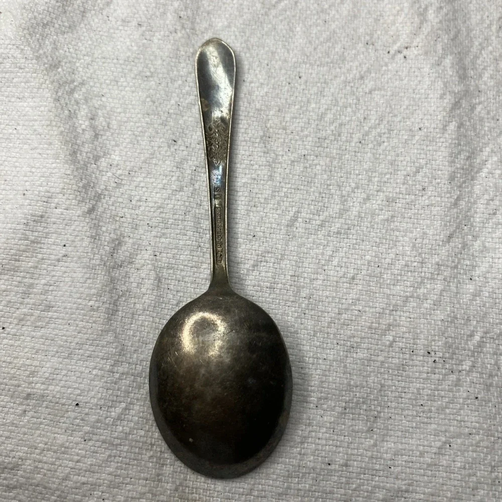 Baby Spoon And Fork 1847 Rogers Bros Silver Plated Adoration Pattern